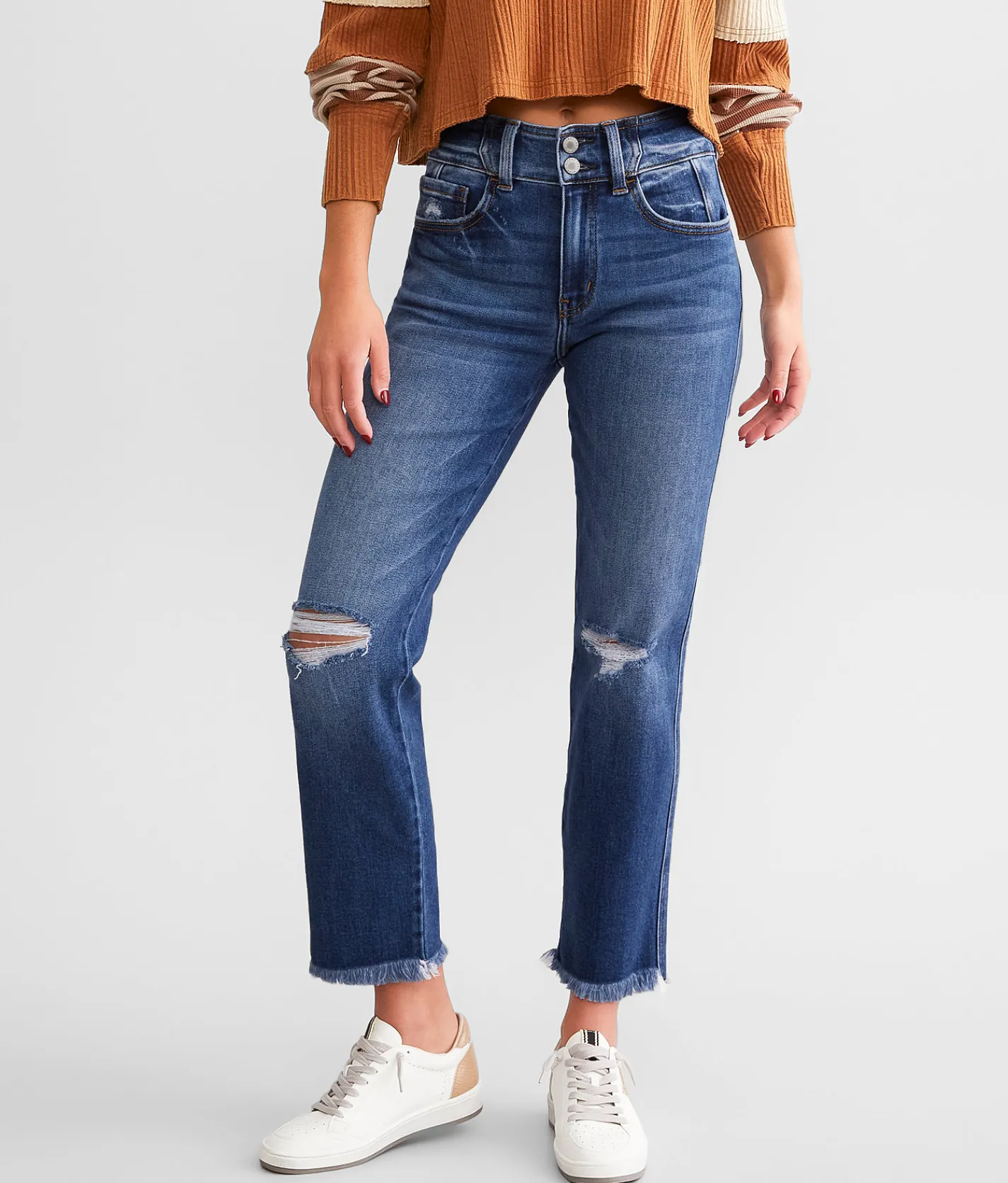 Jeans|Bottoms | KanCan Signature High Rise Cropped Straight Stretch Jean Mandy