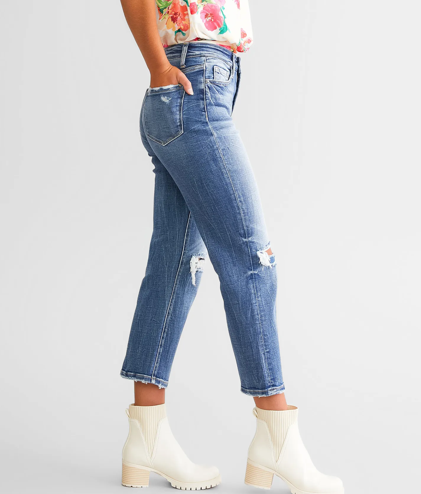 Flying Monkey High Rise Cropped Straight Stretch Jean Felicitate Online
