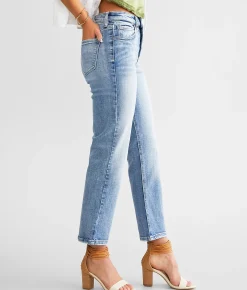 KanCan Signature High Rise Cropped Straight Stretch Jean Christine Clearance