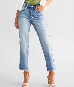 KanCan Signature High Rise Cropped Straight Stretch Jean Christine Clearance
