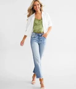 KanCan Signature High Rise Cropped Straight Stretch Jean Christine Clearance