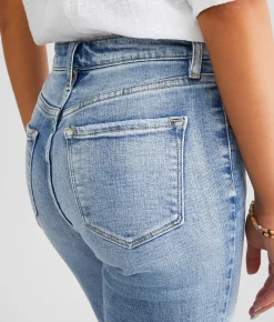 KanCan Signature High Rise Cropped Straight Stretch Jean Christine Clearance