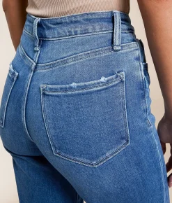 Flying Monkey High Rise Cropped Wide Leg Stretch Jean Blue Fairy New
