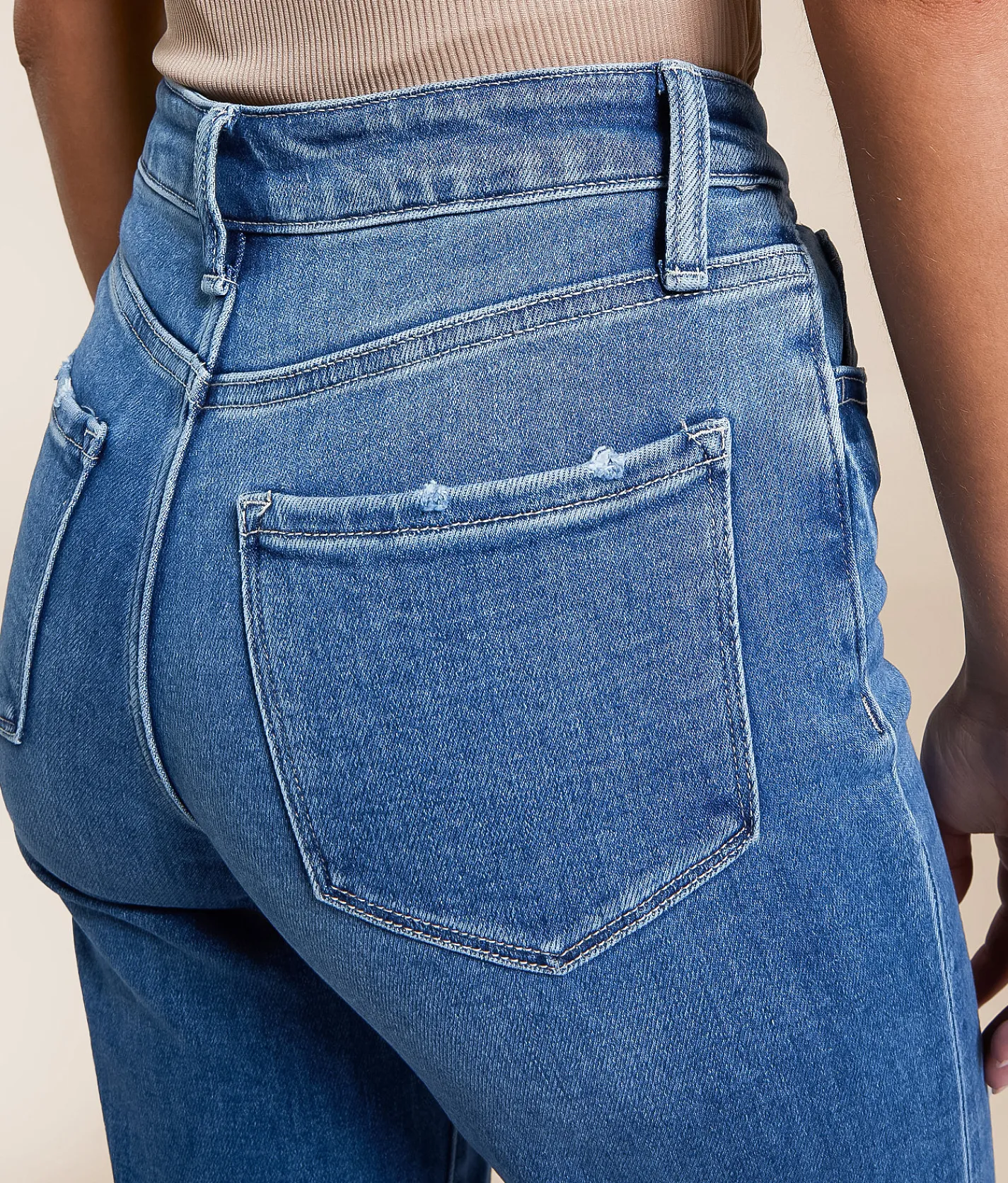 Flying Monkey High Rise Cropped Wide Leg Stretch Jean Blue Fairy New