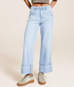 Flying Monkey High Rise Cropped Wide Leg Stretch Jean Wild Horses New