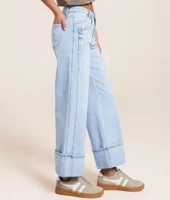 Flying Monkey High Rise Cropped Wide Leg Stretch Jean Wild Horses New