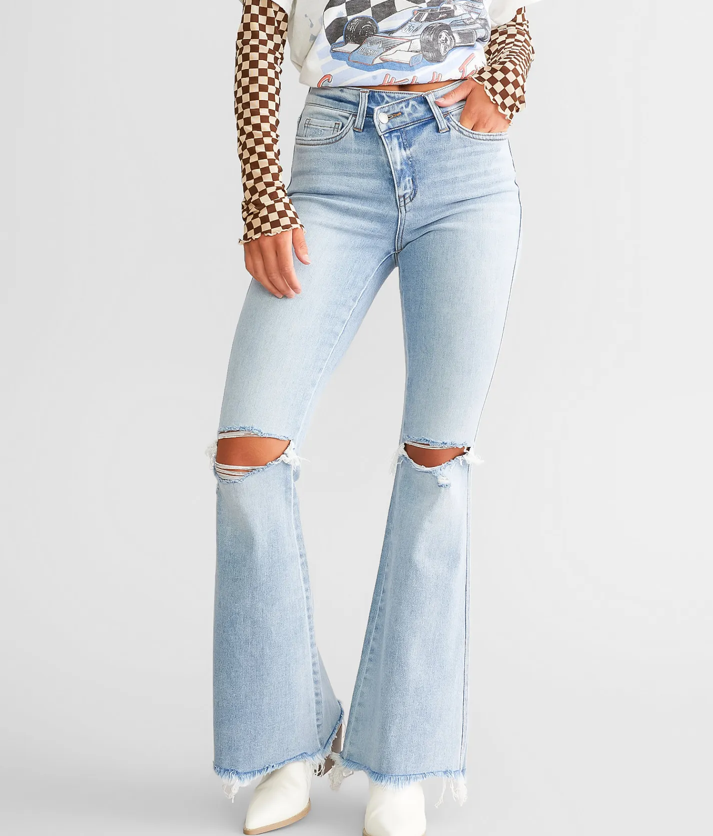 Flying Monkey High Rise Flare Stretch Jean Inestimable Clearance