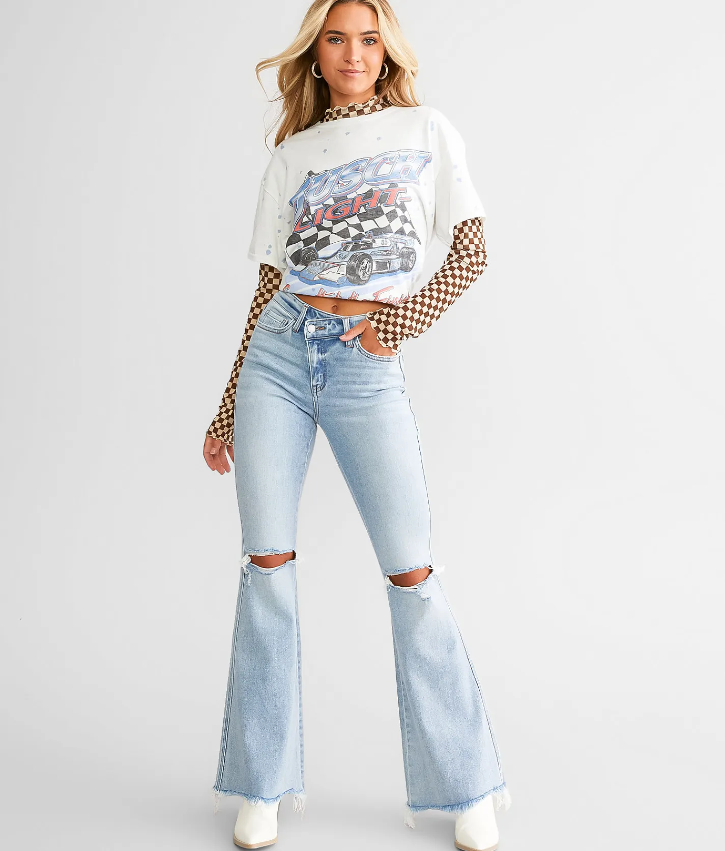 Flying Monkey High Rise Flare Stretch Jean Inestimable Clearance