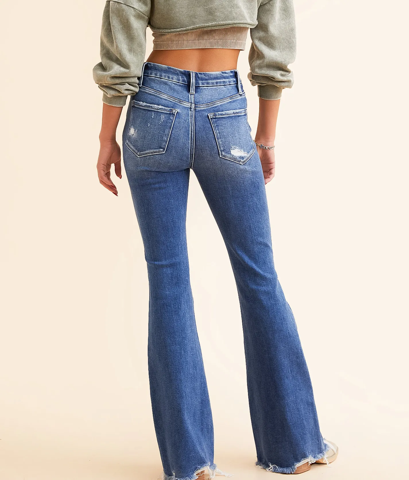 Jeans|Bottoms | Flying Monkey High Rise Flare Stretch Jean Radiance