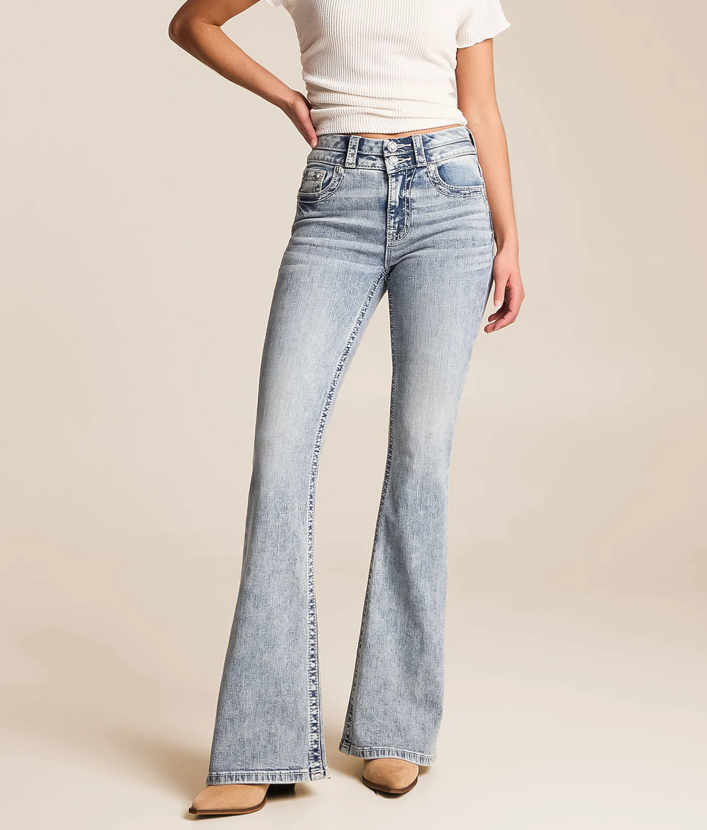 Miss Me High Rise Flare Stretch Jean L326 Clearance