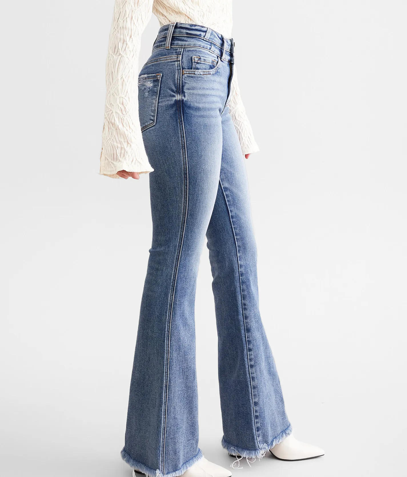 Jeans|Bottoms | Flying Monkey High Rise Flare Stretch Jean Mini Tillie