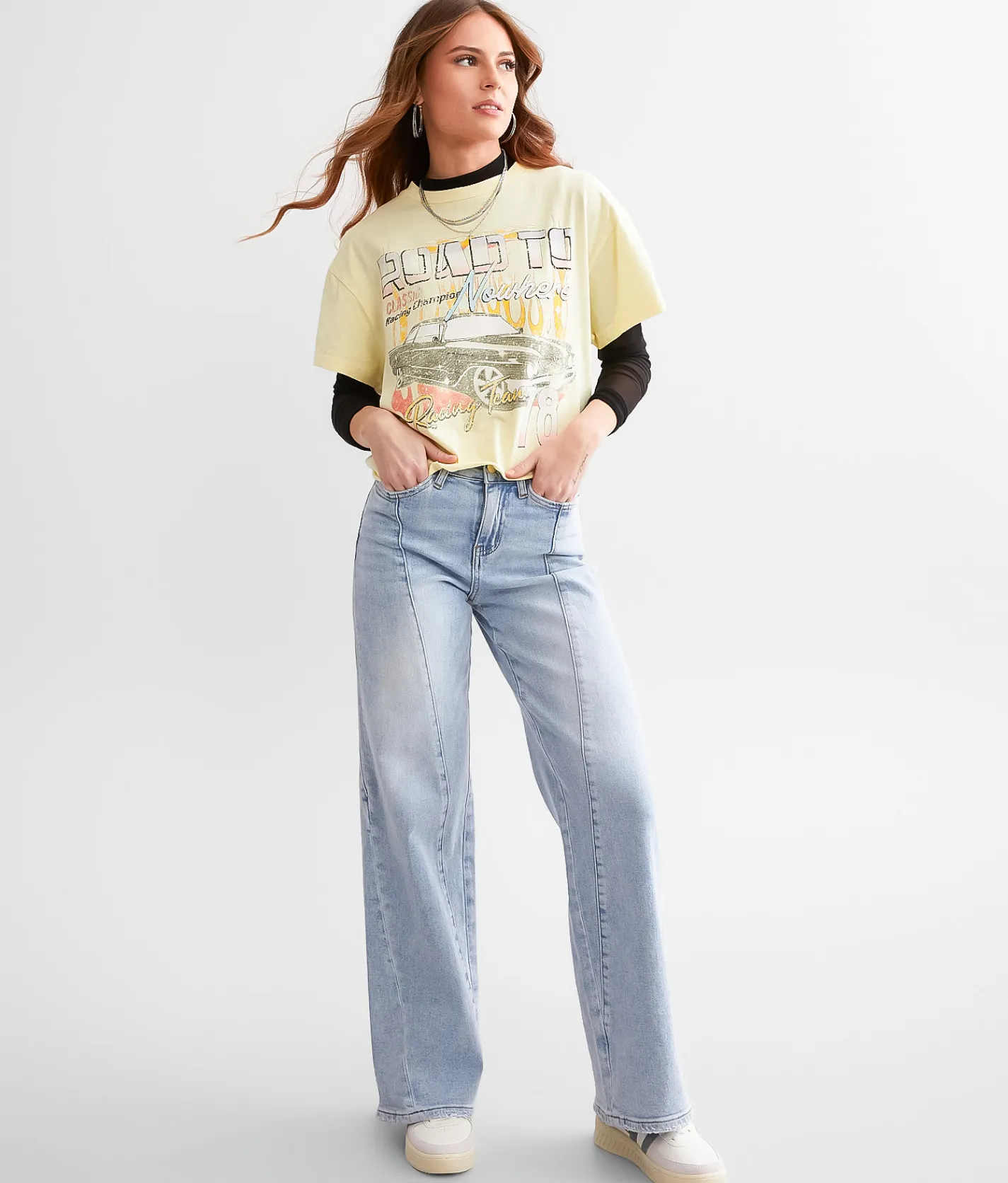 Flying Monkey High Rise Loose Stretch Jean Cushy Hot