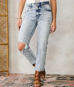 KanCan Signature High Rise Relaxed Stretch Jean Mina Discount