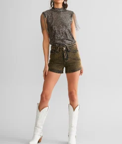 Sterling & Stitch High Rise Short Overdye Black Online