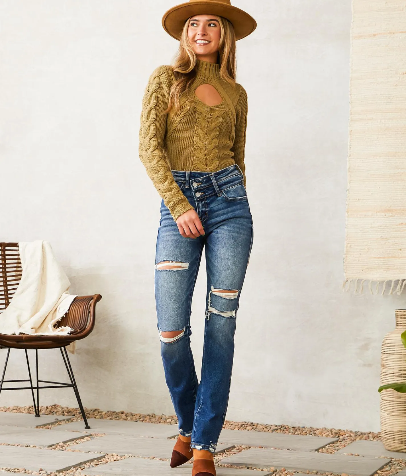 Jeans|Bottoms | Flying Monkey High Rise Slim Straight Stretch Jean Coreopsis