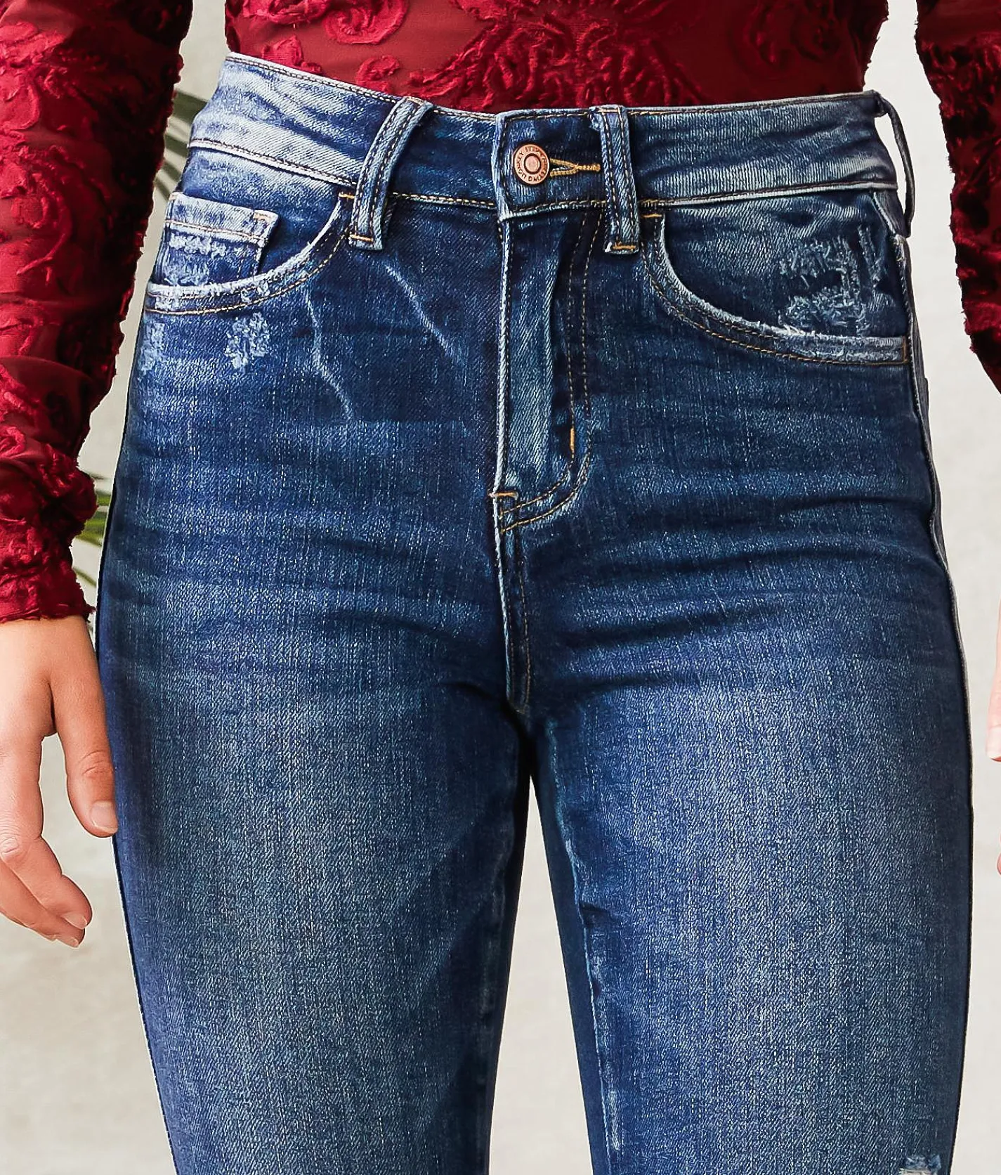 Jeans|Bottoms | Flying Monkey High Rise Slim Straight Stretch Jean Chicory