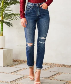 Jeans|Bottoms | Flying Monkey High Rise Slim Straight Stretch Jean Chicory