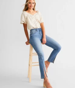Flying Monkey High Rise Split Straight Stretch Jean Pamperedness Outlet