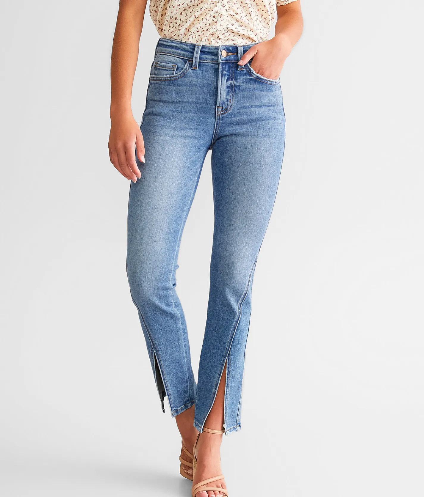 Flying Monkey High Rise Split Straight Stretch Jean Pamperedness Outlet