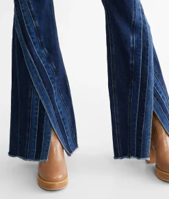 Flying Monkey High Rise Super Split Flare Stretch Jean Dynamic New