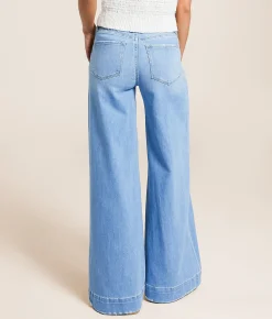 Flying Monkey High Rise Ultra Wide Leg Stretch Jean Battleground New