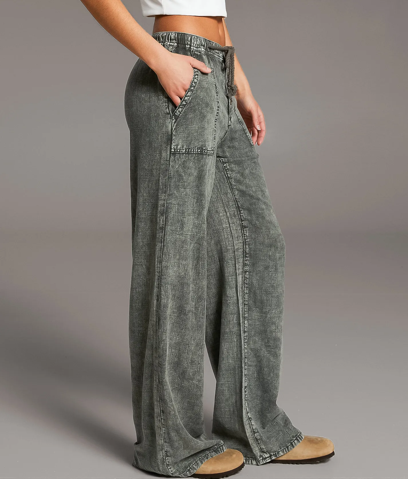 Bottoms | BKE High Rise Washed Pant Washed Olive