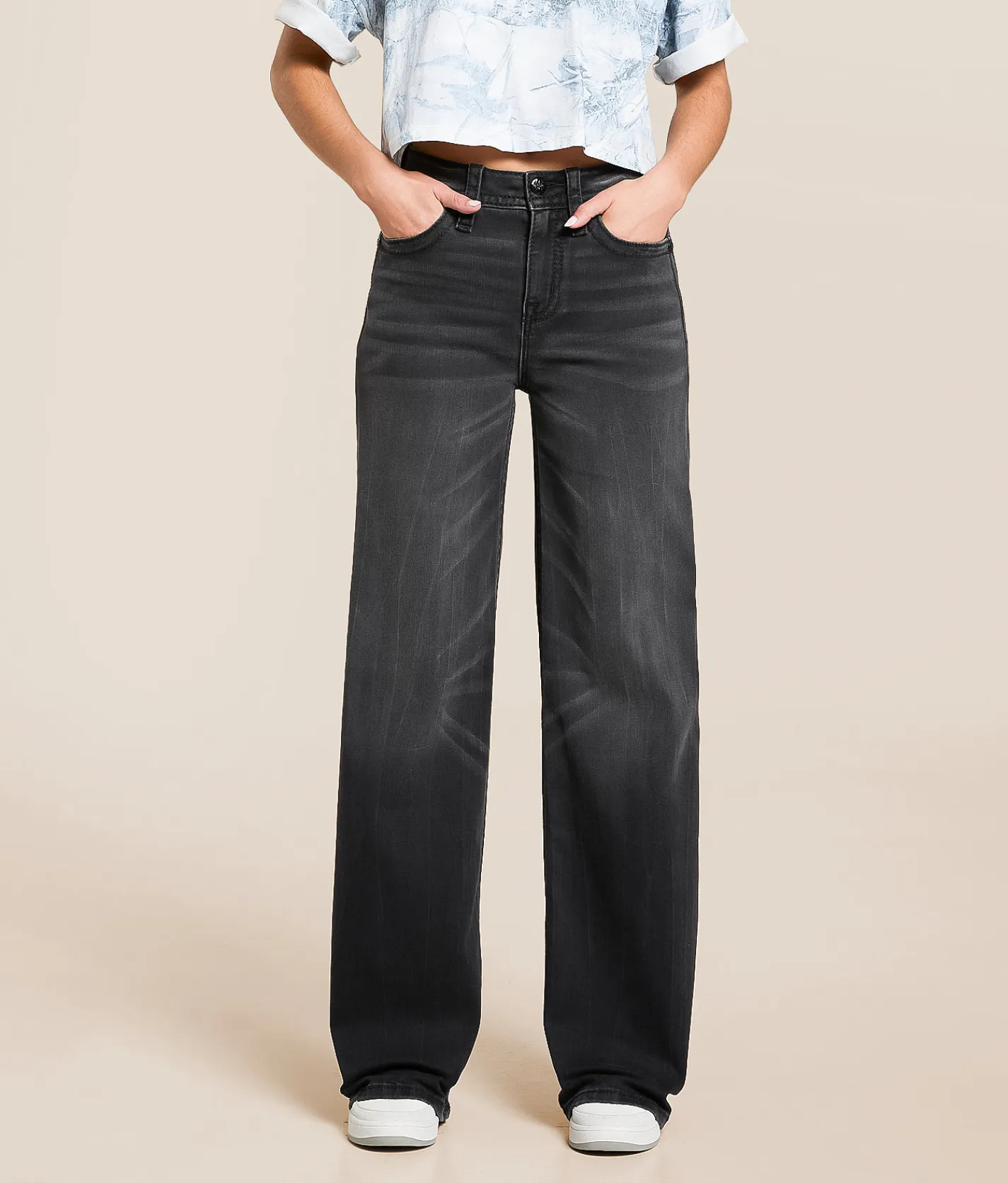 Miss Me High Rise Wide Leg Stretch Jean G33B New