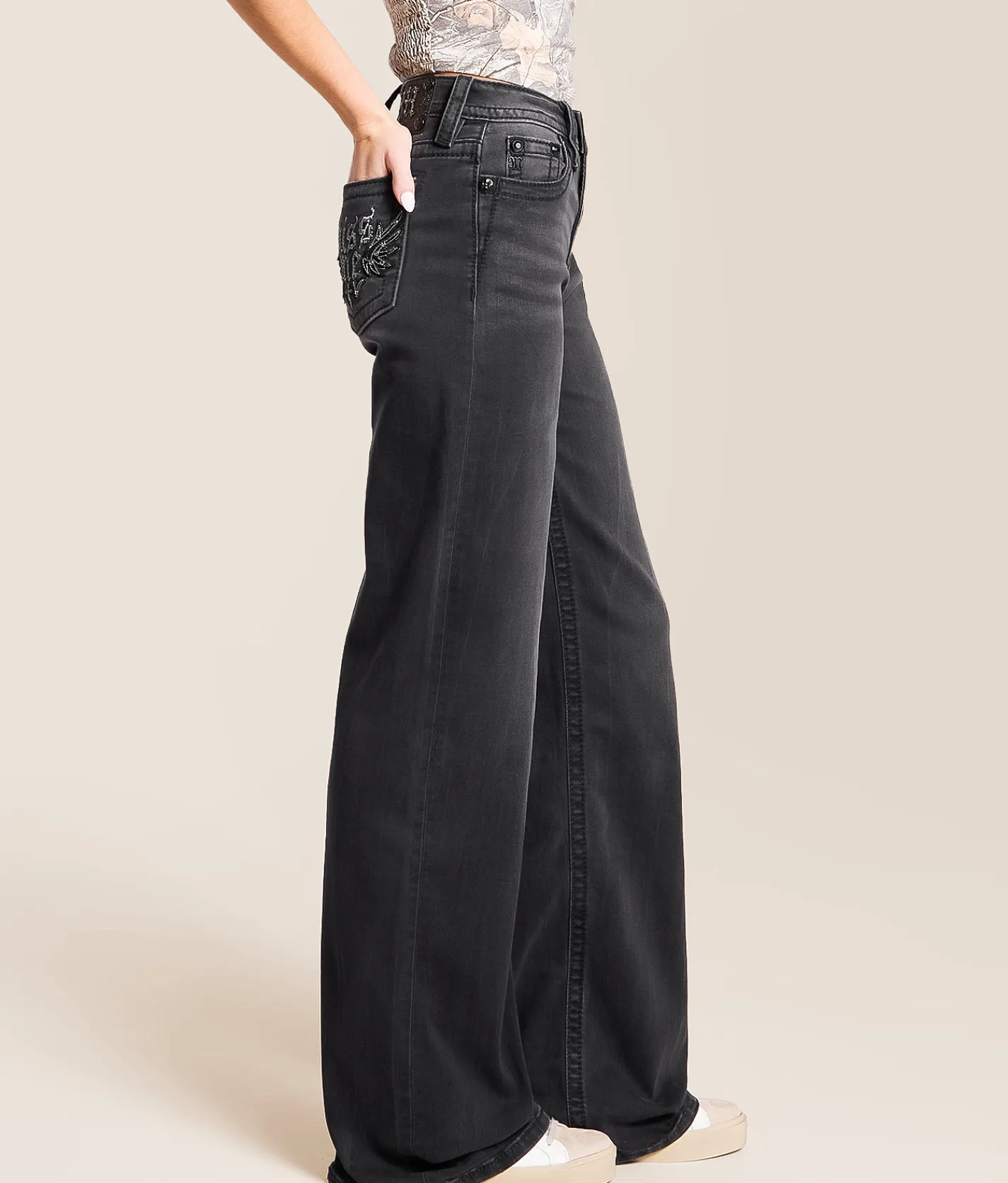 Bottoms | Miss Me High Rise Wide Leg Stretch Jean G33