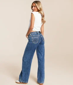 Miss Me High Rise Wide Leg Stretch Jean V117 New