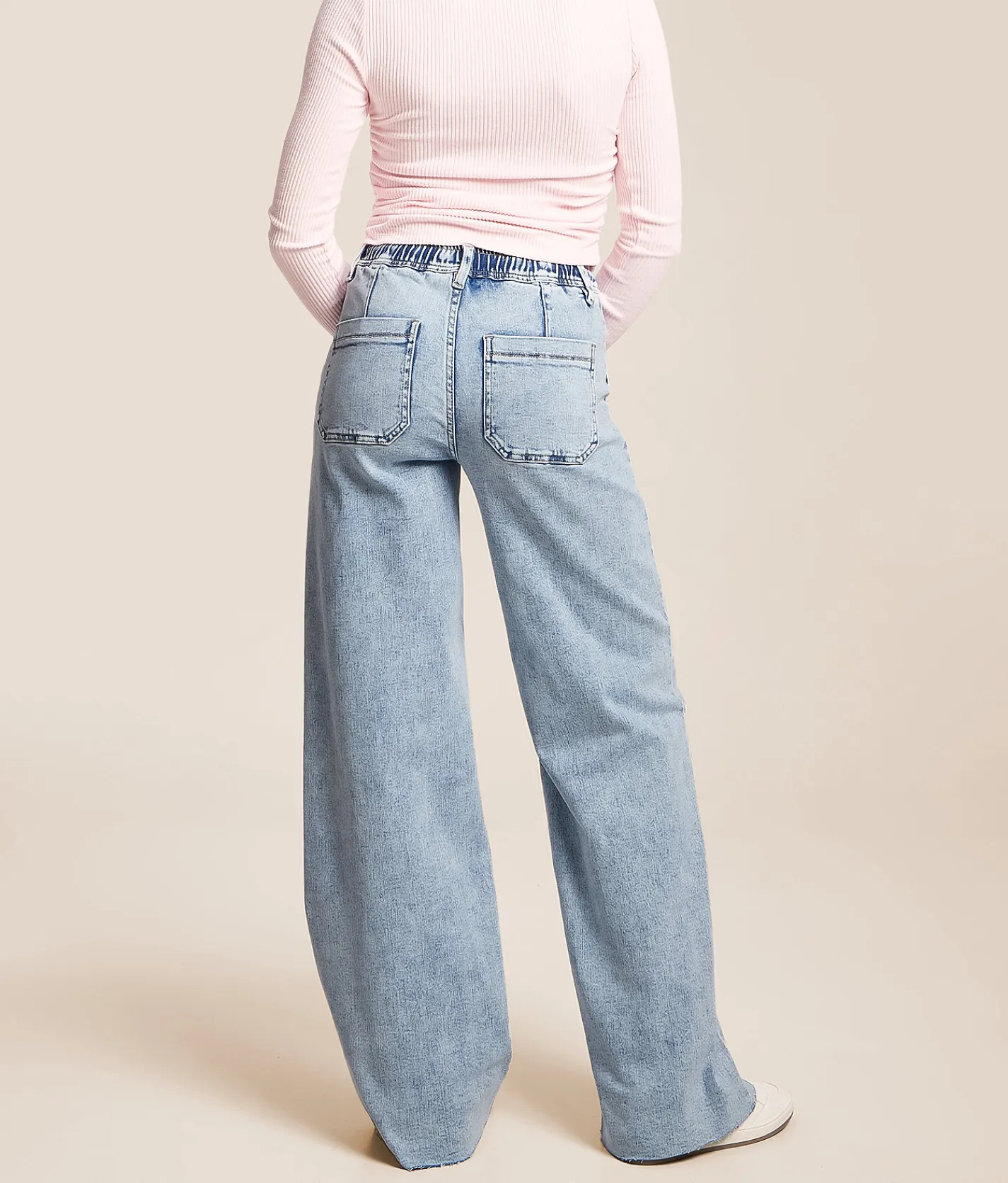 Flying Monkey High Rise Wide Leg Stretch Jean Clearly Outlet
