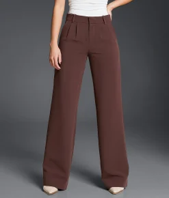 Buckle Black High Rise Wide Leg Trouser Stretch Pant French Roast Best