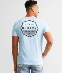 Hurley High Tide T-Shirt Pure Plat Morning Spruce New