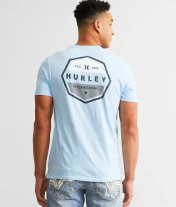 Hurley High Tide T-Shirt Pure Plat Morning Spruce New