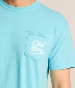 Old Row Hitting The Slopes T-Shirt Lagoon Blue Clearance