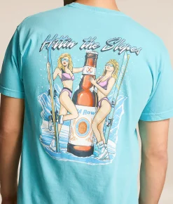Old Row Hitting The Slopes T-Shirt Lagoon Blue Clearance