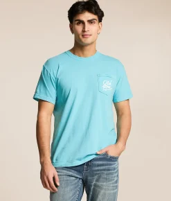 Old Row Hitting The Slopes T-Shirt Lagoon Blue Clearance