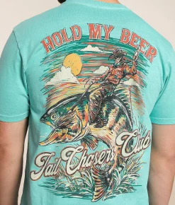 Graphic T-Shirts | Tail Chasers Club Hold My Beer T-Shirt Island Reef Pigment Dye