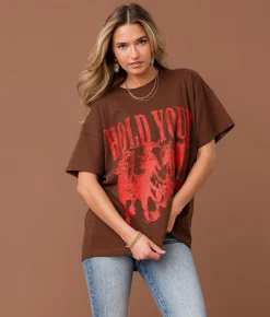 Tops | Sterling & Stitch Hold Your Horses T-Shirt Brown
