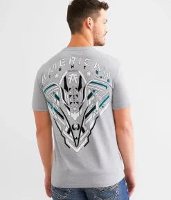 American Fighter Hollins T-Shirt Mist Grey Mutli Clearance