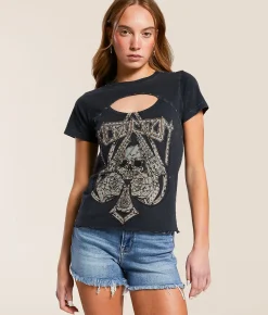 Tops | Affliction Hollow Point T-Shirt Black Heavy Lava Wash