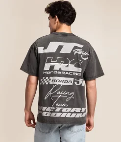 Tops|Graphic T-Shirts | JT Racing Honda Safety T-Shirt Vintage Black