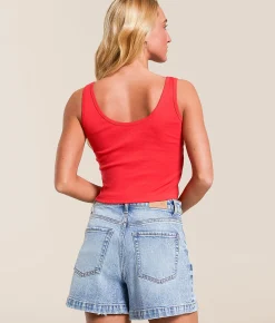 Hurley Honolulu Cropped Tank Top Rococco Red Outlet