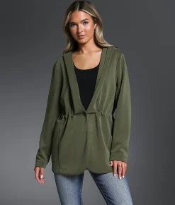 Buckle Black Hooded Blazer Olive Night Best