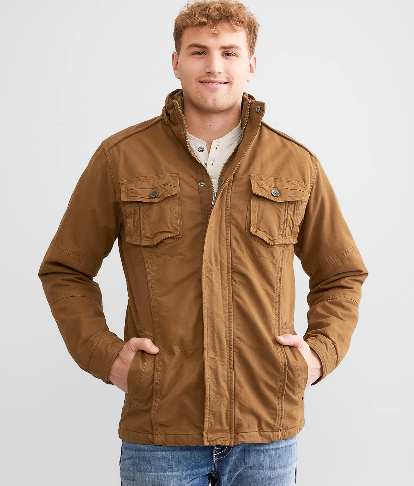 BKE Hooded Canvas Jacket Tobacco Online