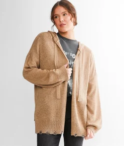BKE Hooded Cardigan Sweater Roasted Cashew