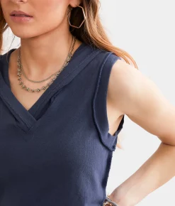 BKE Hooded Tank Top Mood Indigo Online