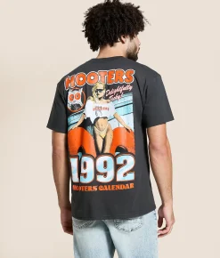 Tops|Graphic T-Shirts | Ripple Junction® Hooters 92 Calendar T-Shirt Black Pigment Dye