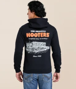 Ripple Junction® Hooters Hooded Sweatshirt Black Hot