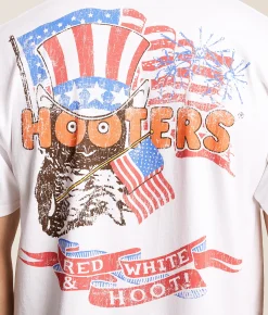 Tops|Graphic T-Shirts | Ripple Junction® Hooters Red & Hooters T-Shirt White