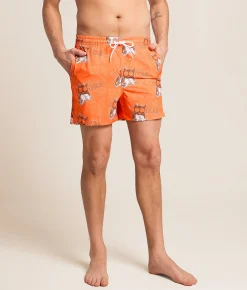 Ripple Junction® Hooters Summer Icons Swim Trunks Orange New